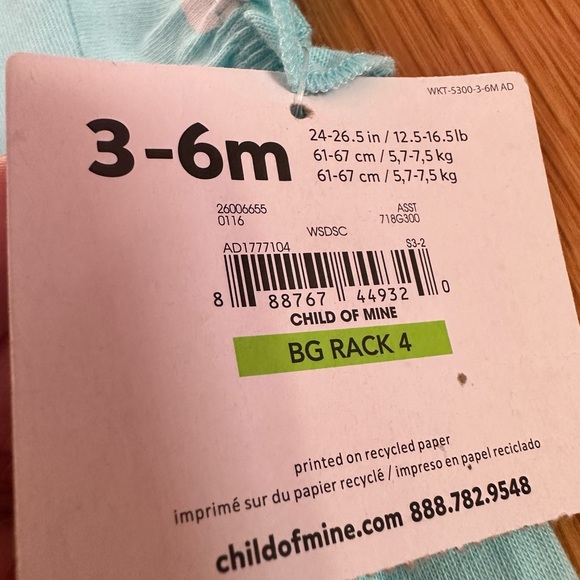 NWT Carters Baby girl Rompers 3-6 months (2) - Picture 2 of 3